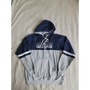 Renegade Mens L‎ Hoodie Colorado Embroidered Trees Colorblock Blue Grey Pocket
